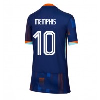 Camisa de time de futebol Holanda Memphis Depay #10 Replicas 2º Equipamento Feminina Europeu 2024 Manga Curta